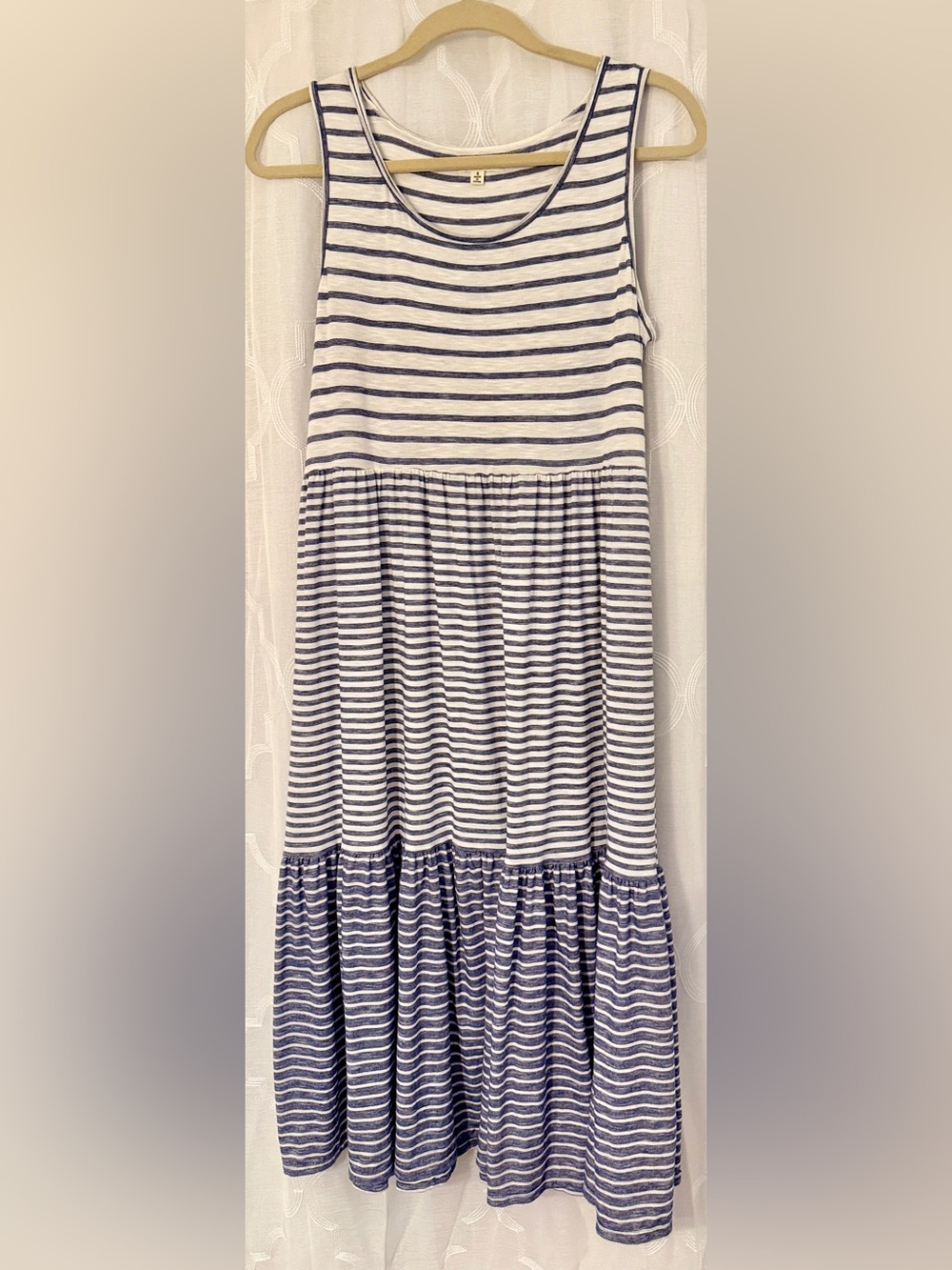 Max Studio Striped Tiered Midi Dress Size Small